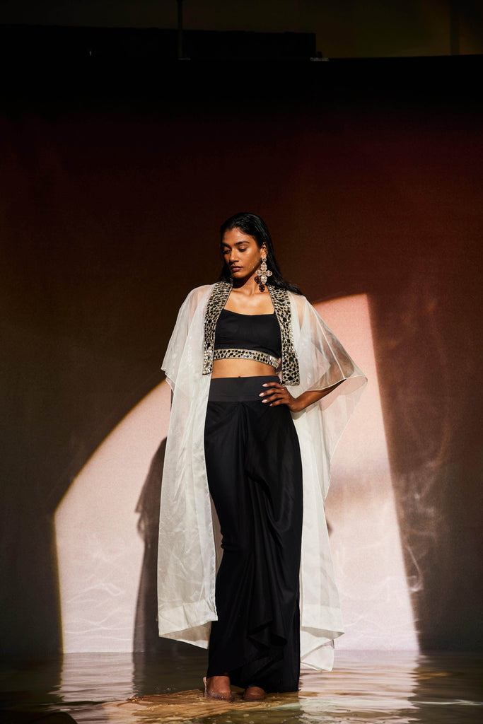 MIRROR BRALETTE AND DRAPED SKIRT SET - dash and dot dash and dot