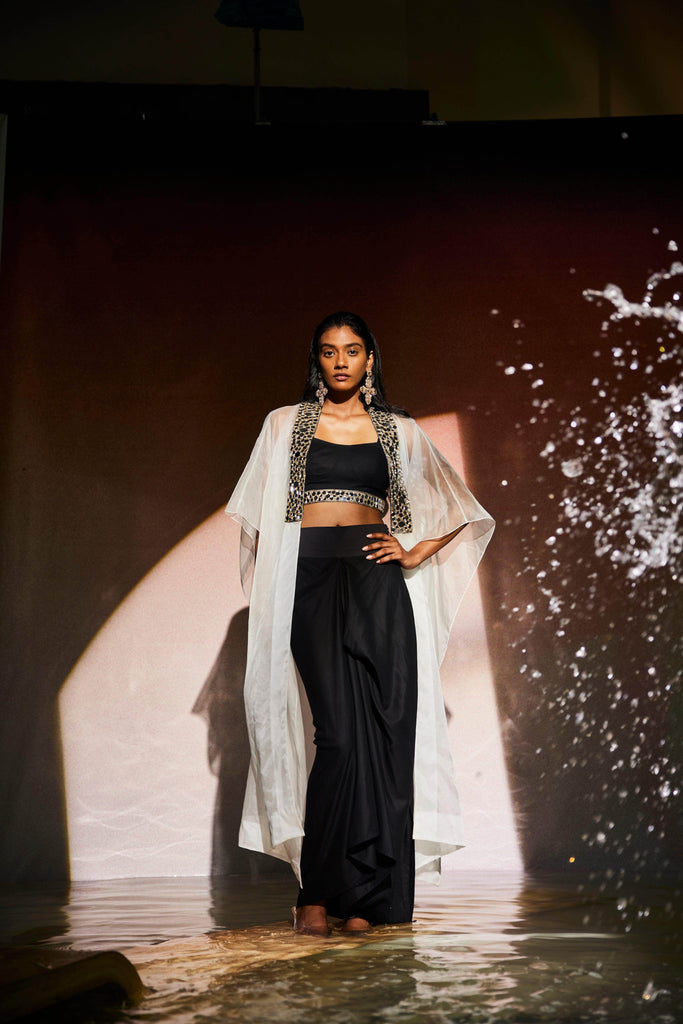 MIRROR BRALETTE AND DRAPED SKIRT SET - dash and dot dash and dot