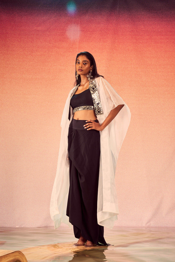 MIRROR BRALETTE AND DRAPED SKIRT SET - dash and dot dash and dot