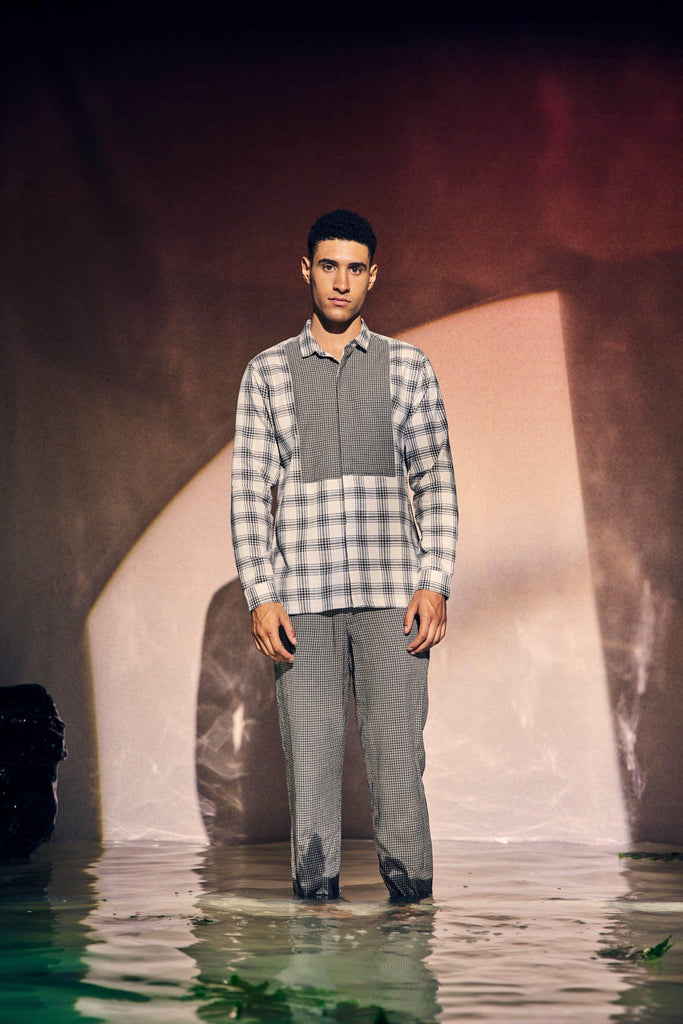 BIB CHECKED SET - dash and dot dash and dot