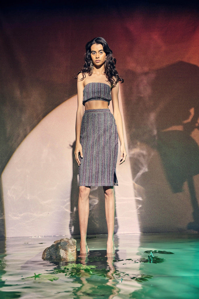 SHIMMER BANDEAU SKIRT SET - dash and dot dash and dot