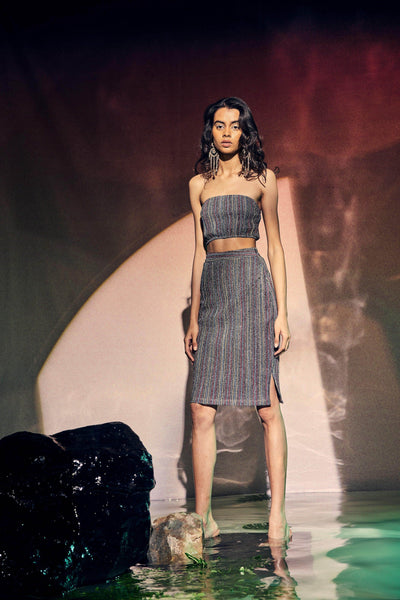 SHIMMER BANDEAU SKIRT SET - dash and dot