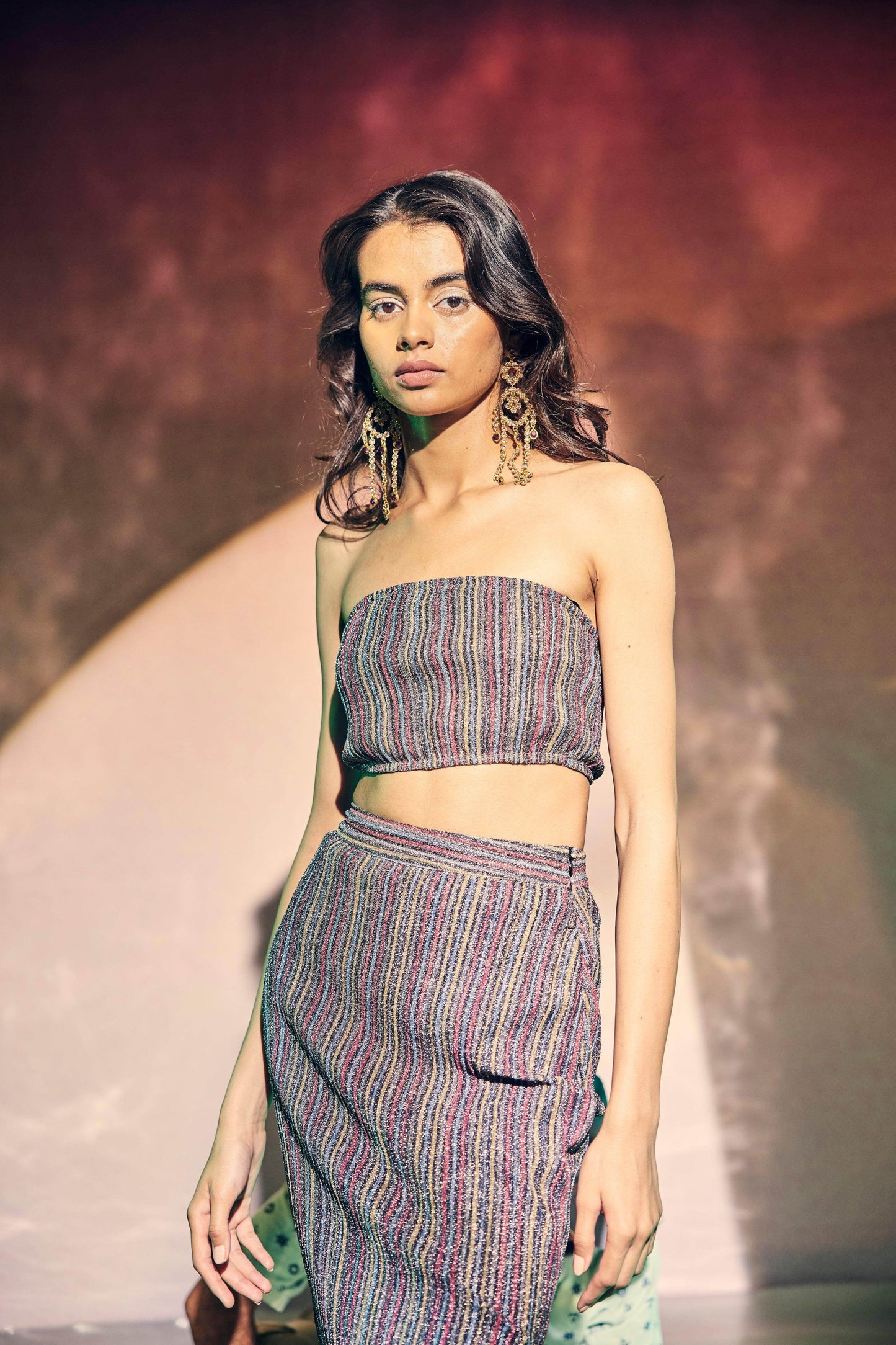 SHIMMER BANDEAU SKIRT SET - dash and dot