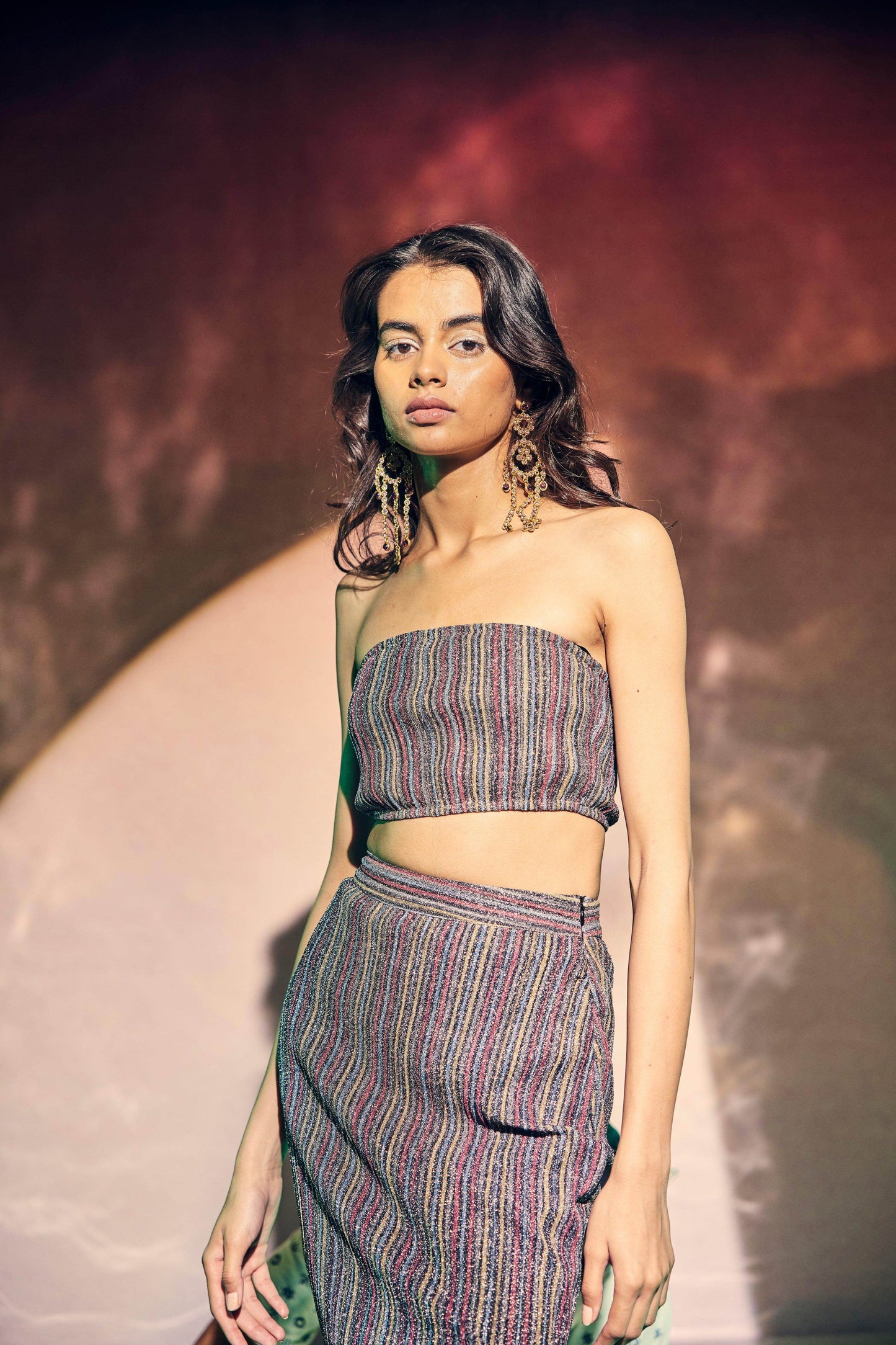 SHIMMER BANDEAU SKIRT SET - dash and dot