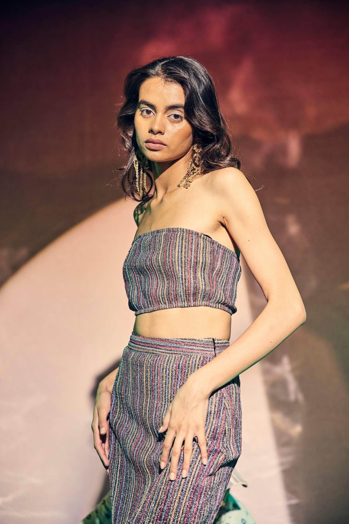 SHIMMER BANDEAU SKIRT SET - dash and dot dash and dot