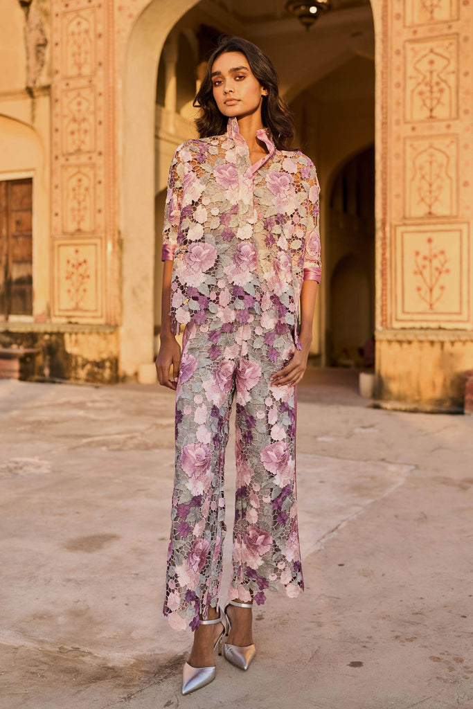 SCALLOPED FLORAL LACE PANT - dash and dot dash and dot