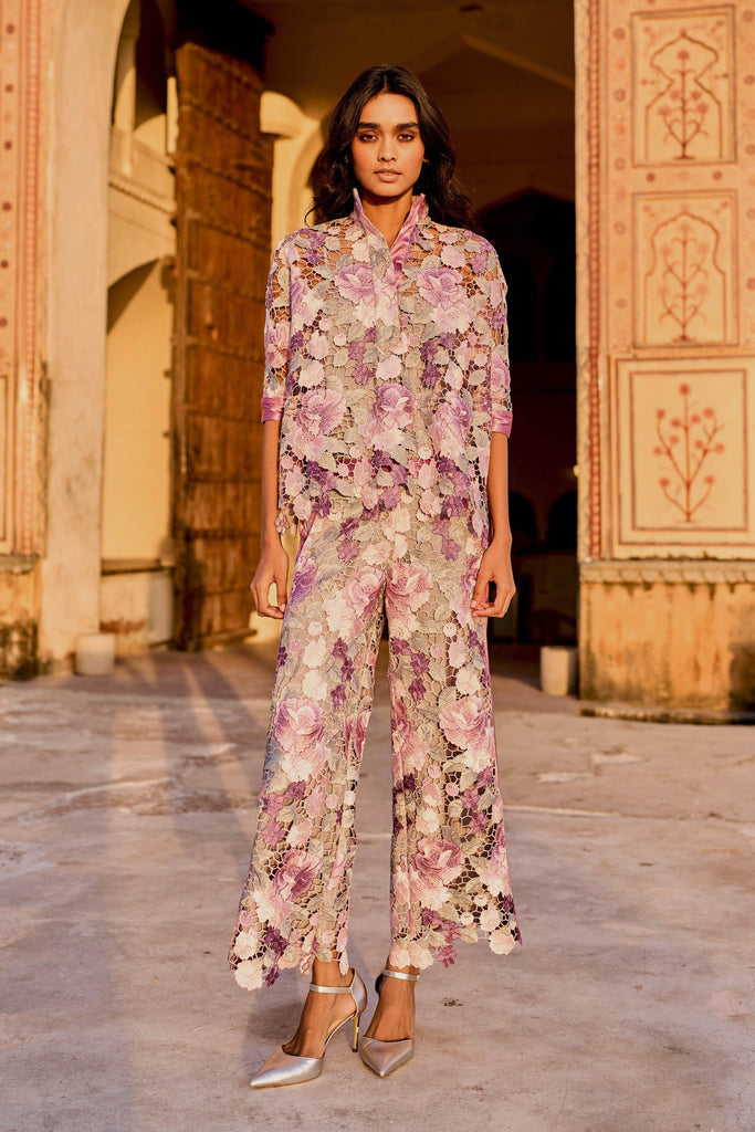 SCALLOPED FLORAL LACE PANT - dash and dot dash and dot