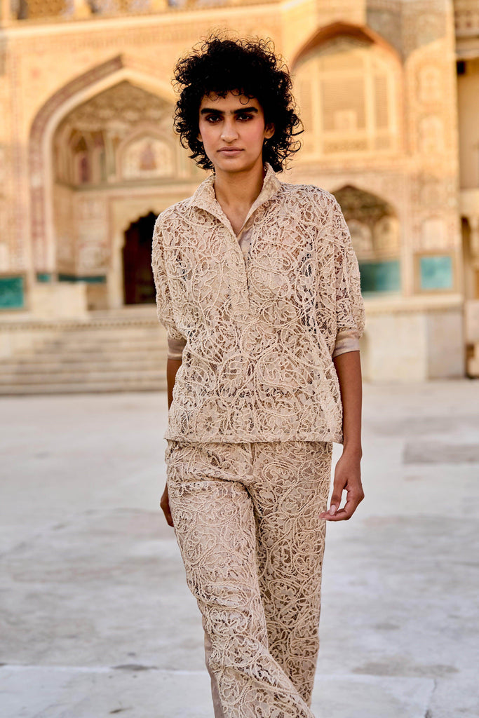 CORD EMBROIDERED LACE TOP - dash and dot dash and dot