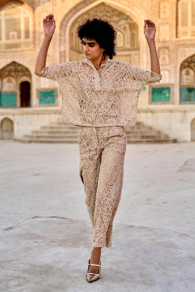 CORD EMBROIDERED LACE TOP - dash and dot dash and dot