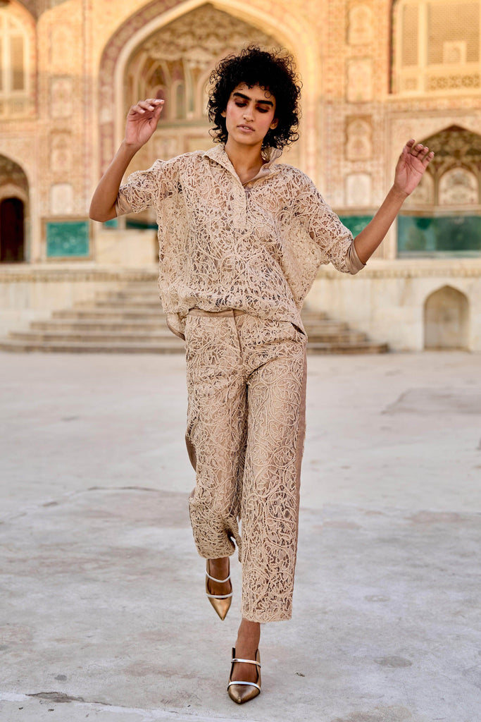 CORD EMBROIDERED LACE PANT - dash and dot dash and dot