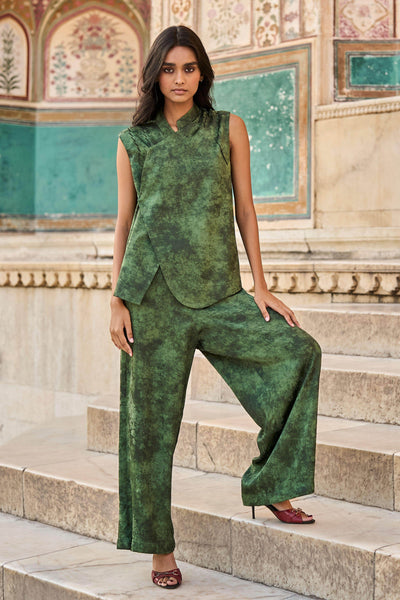JACQUARD GREEN PANT - dash and dot
