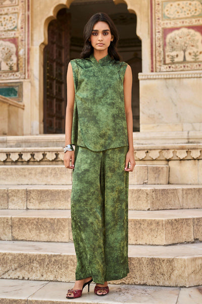 JACQUARD GREEN PANT - dash and dot