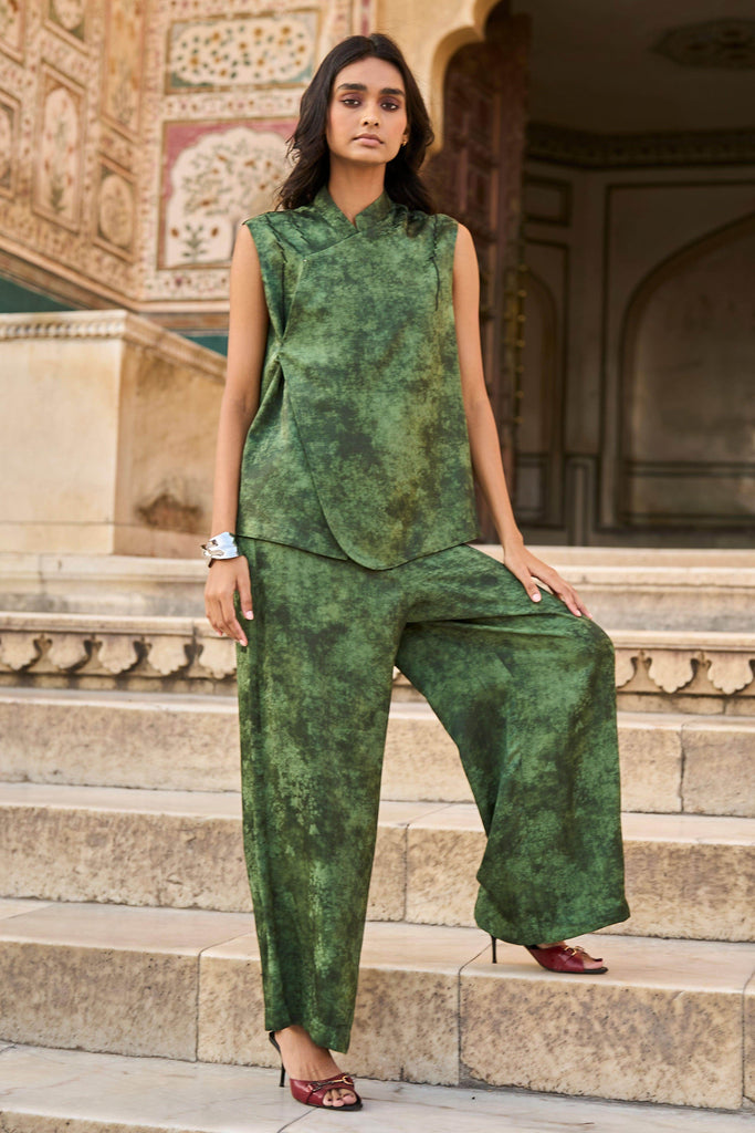 JACQUARD GREEN PANT - dash and dot dash and dot
