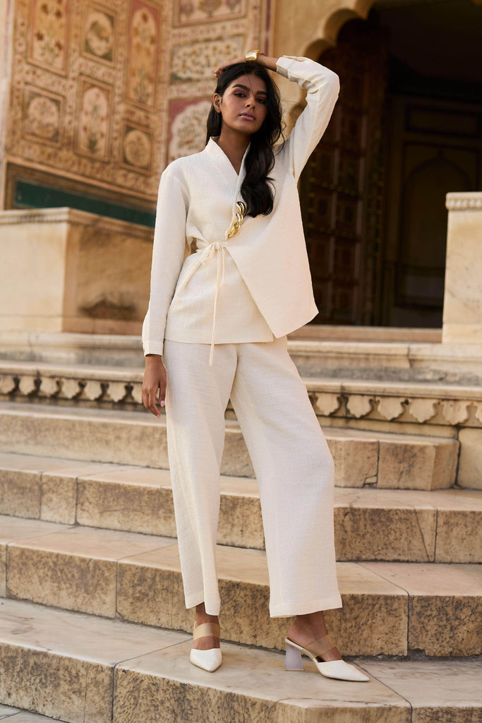 TEXTURED SIDE TIE TOP - dash and dot dash and dot