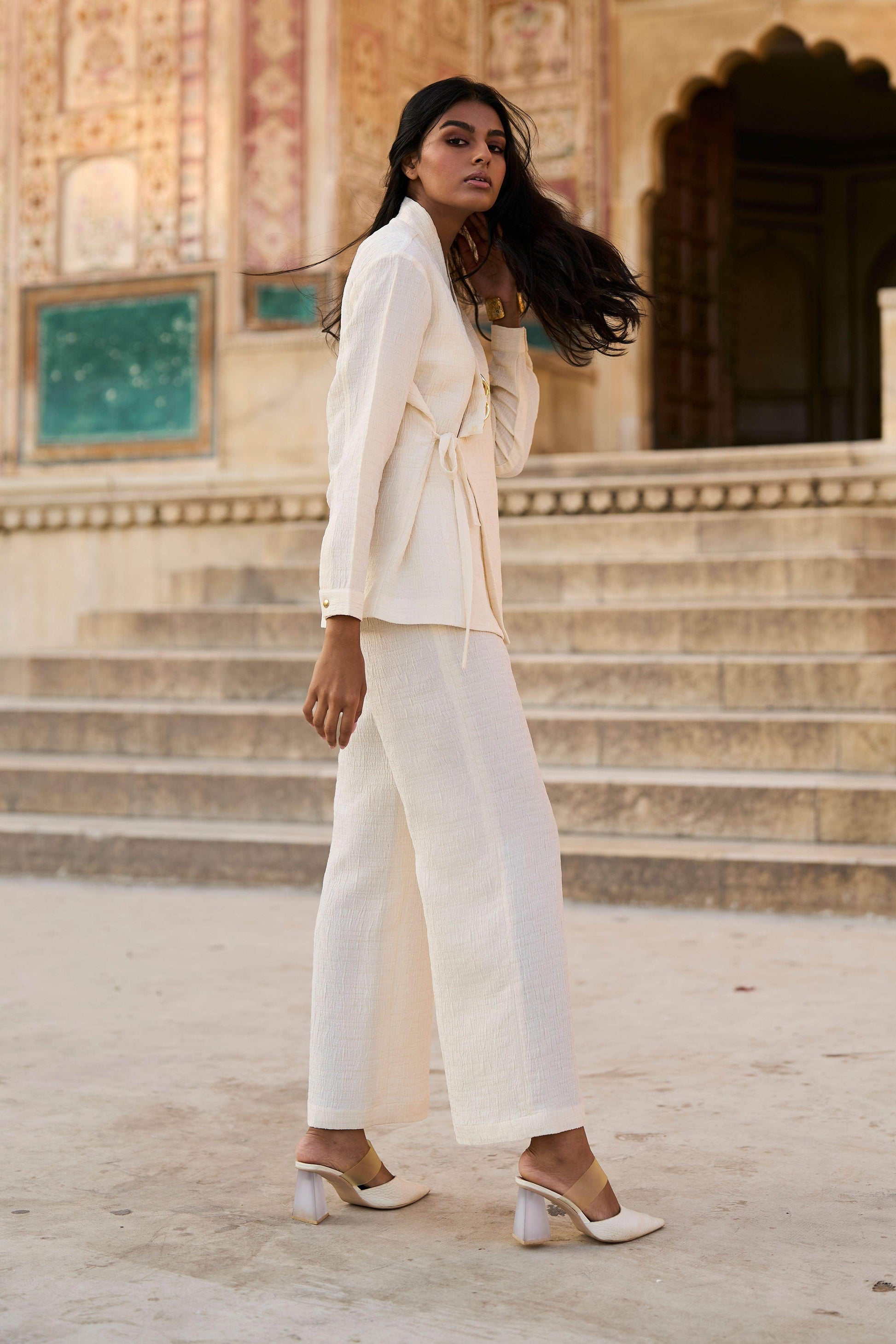 TEXTURED SIDE TIE TOP - dash and dot