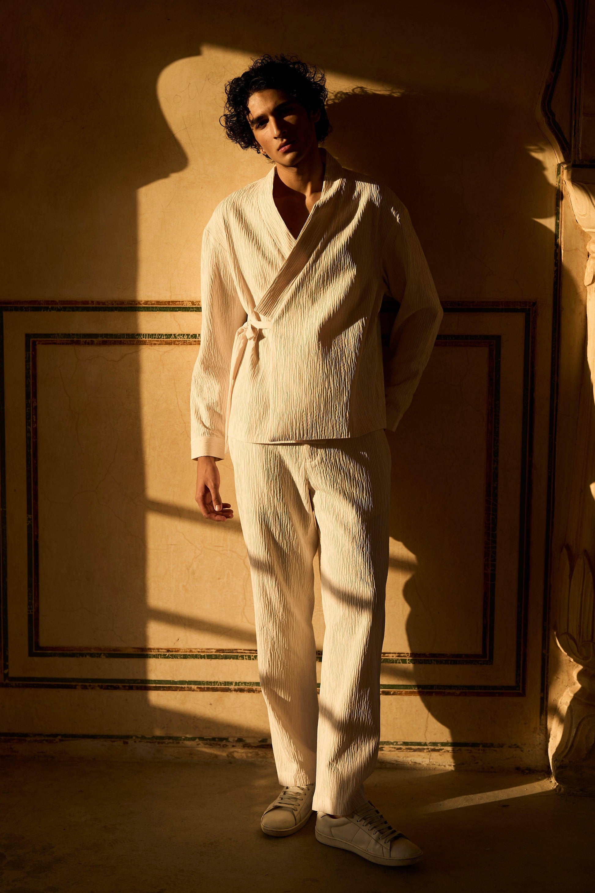 TEXTURED STRAIGHT PANT - dash and dot