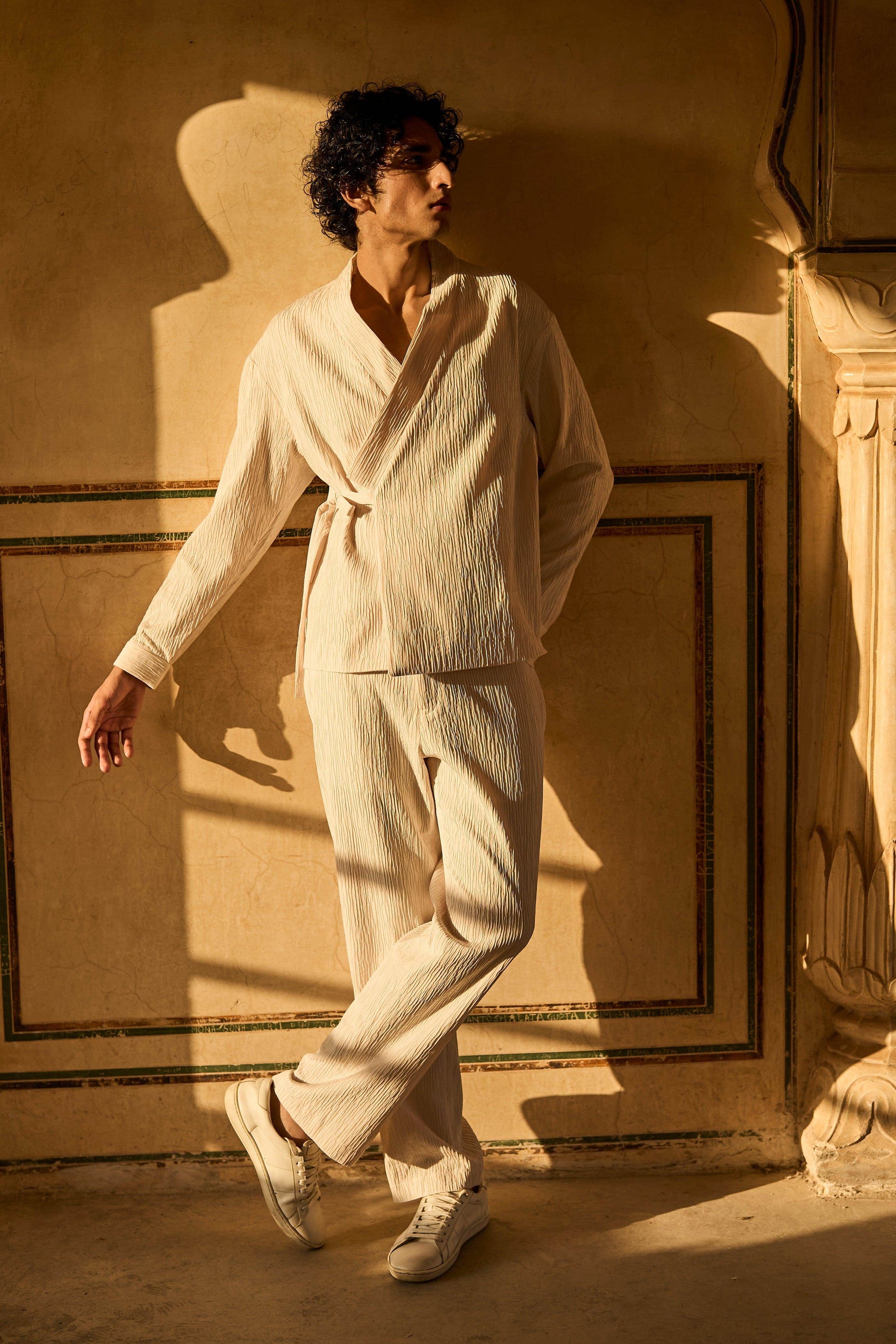 TEXTURED STRAIGHT PANT - dash and dot