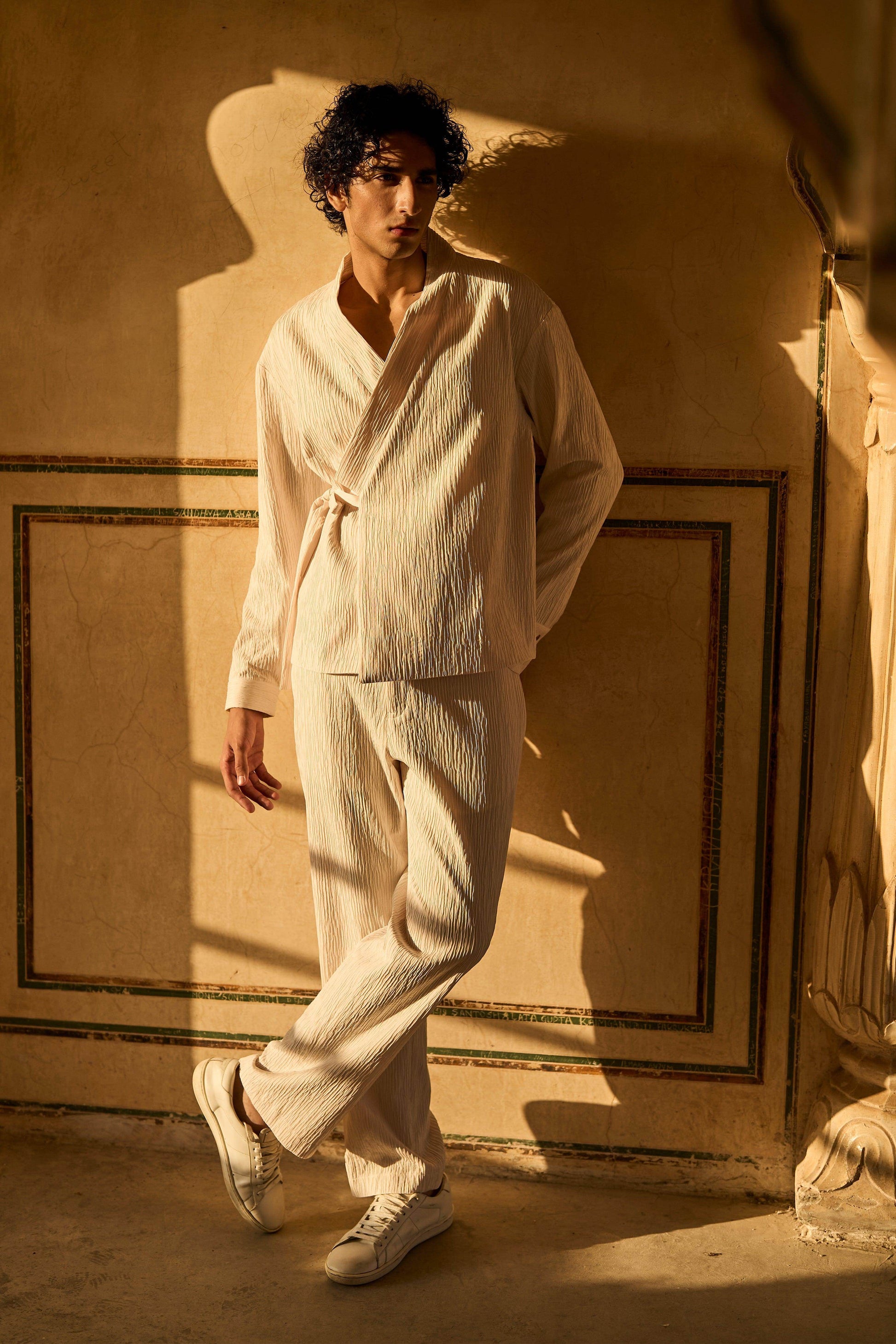 TEXTURED STRAIGHT PANT - dash and dot