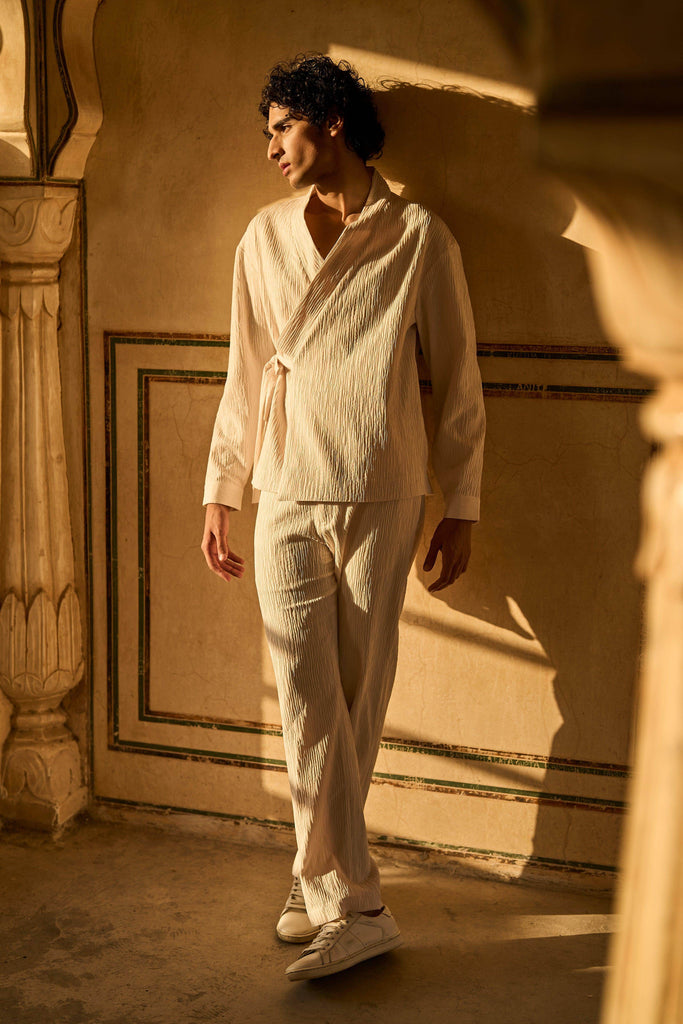 TEXTURED STRAIGHT PANT - dash and dot dash and dot