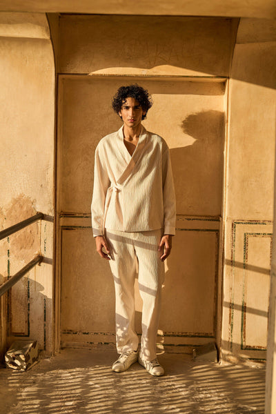 TEXTURED STRAIGHT PANT - dash and dot