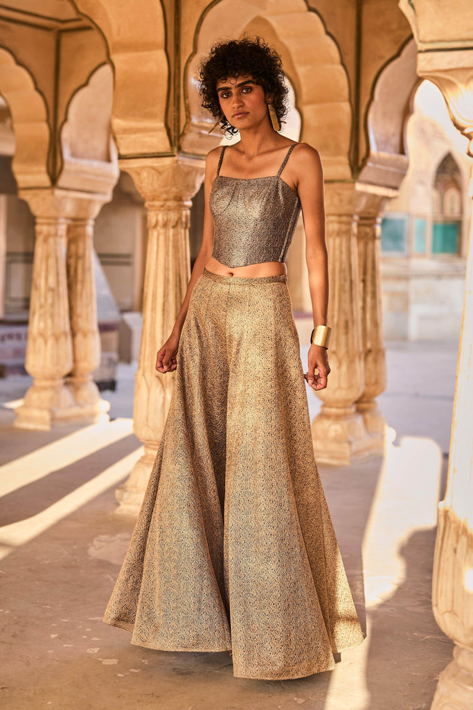 METALLIC WIDE LEGGED PANT - dash and dot dash and dot