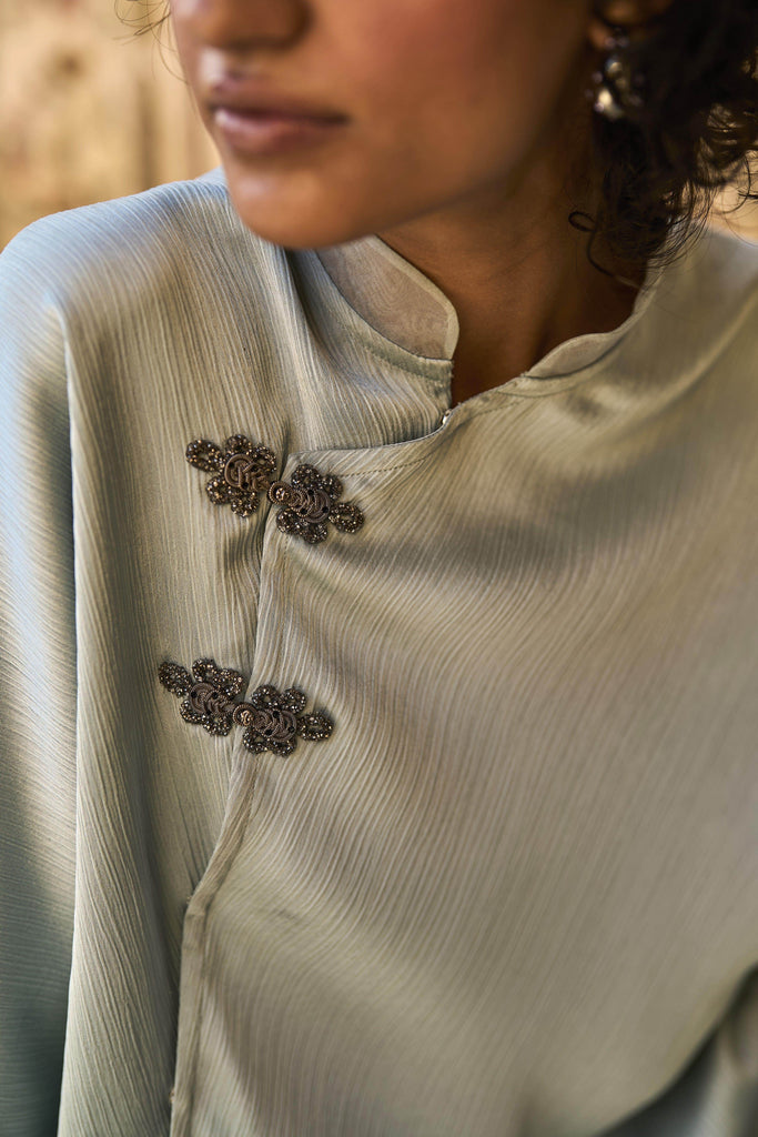 CRINKLE SATIN SHIRT - dash and dot dash and dot