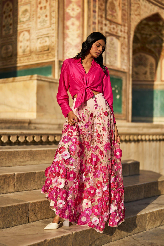 3D FLORAL LACE MAXI SKIRT - dash and dot dash and dot