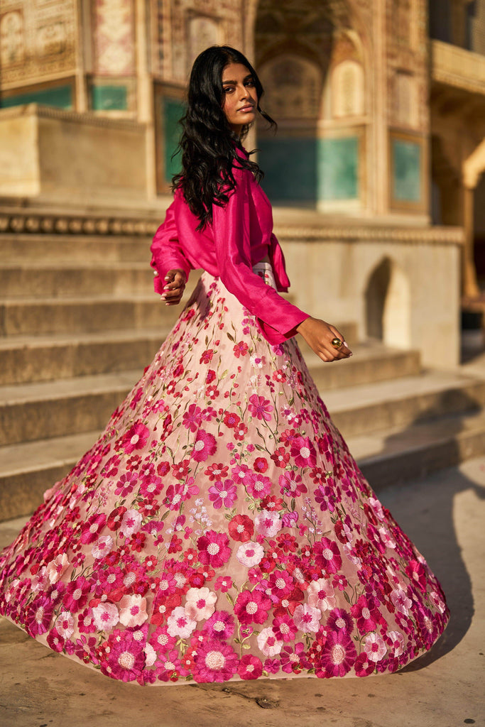 3D FLORAL LACE MAXI SKIRT - dash and dot dash and dot