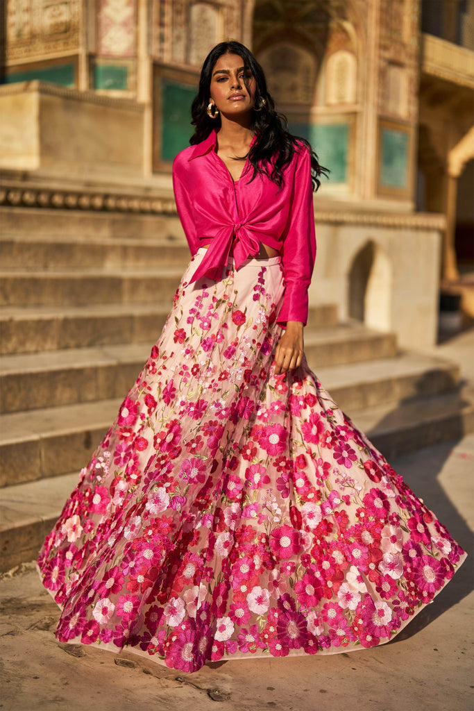 3D FLORAL LACE MAXI SKIRT - dash and dot dash and dot