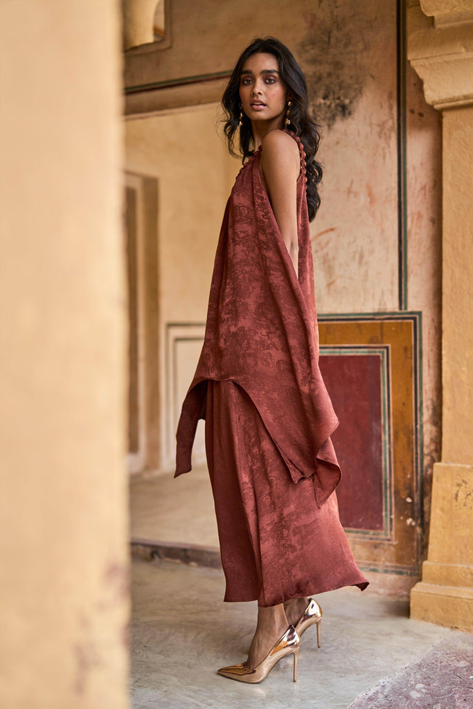 BEADED NECK DRAPED TOP - dash and dot dash and dot