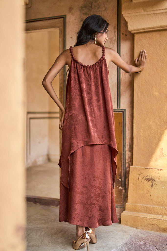 BEADED NECK DRAPED TOP - dash and dot dash and dot