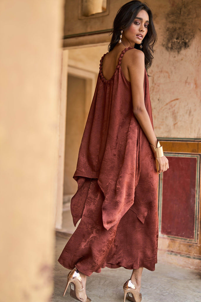 BEADED NECK DRAPED TOP - dash and dot dash and dot