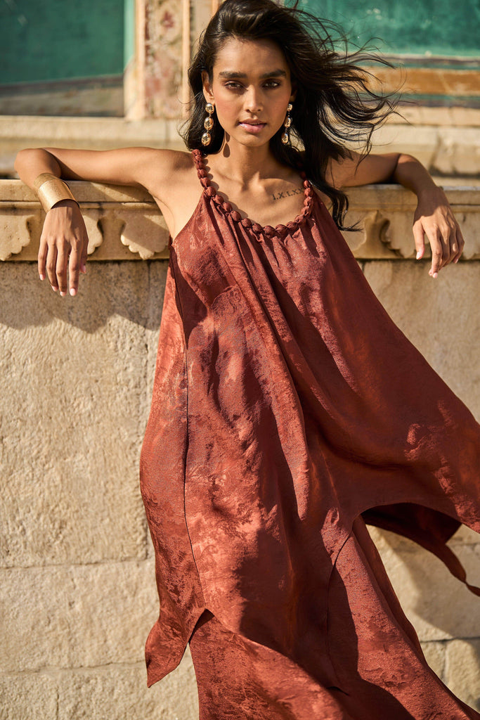 BEADED NECK DRAPED TOP - dash and dot dash and dot