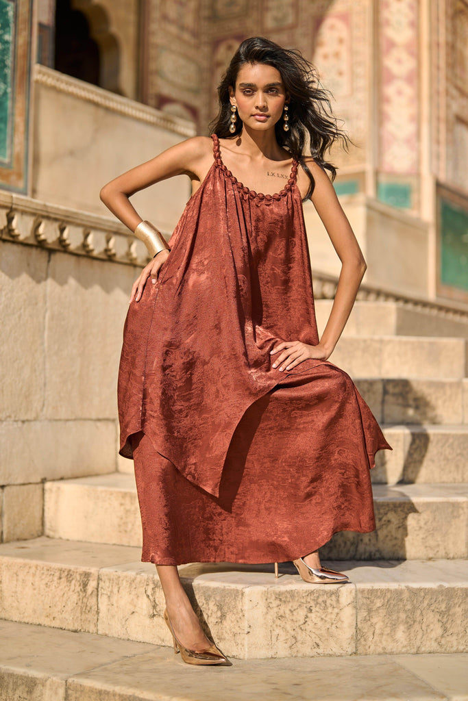 BEADED NECK DRAPED TOP - dash and dot dash and dot