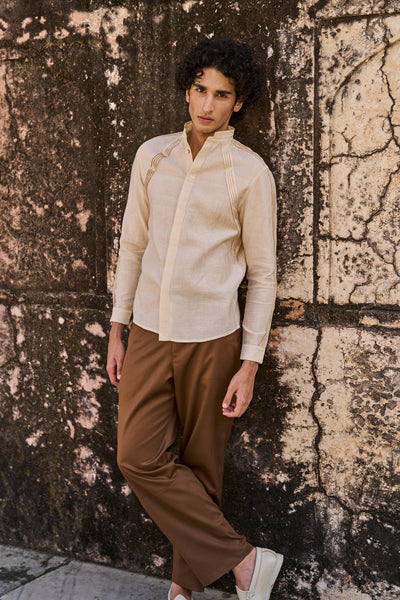 IRREGULAR PLEATED TISSUE SHIRT - dash and dot