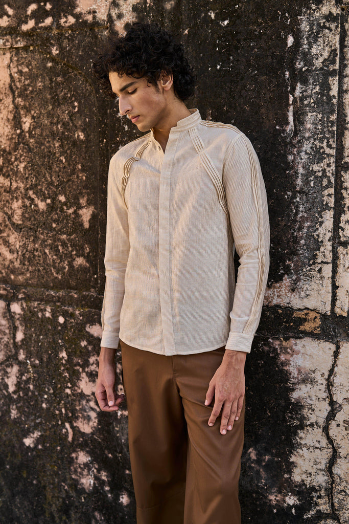 IRREGULAR PLEATED TISSUE SHIRT - dash and dot dash and dot