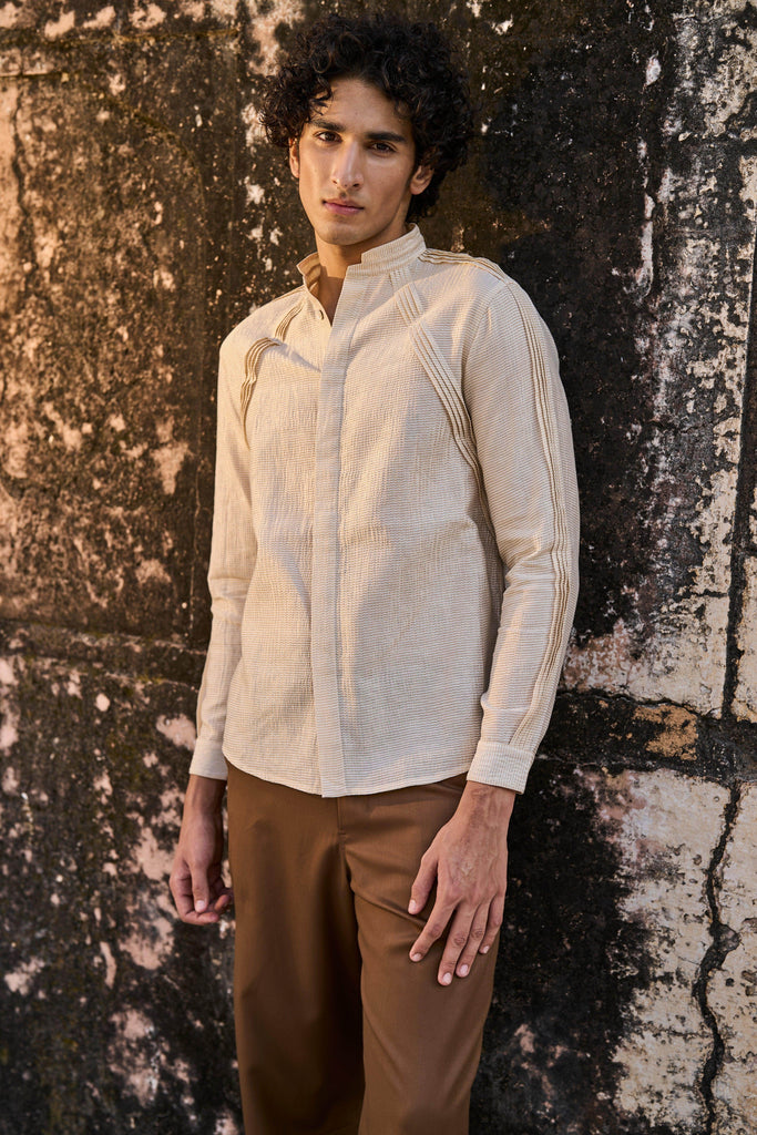 IRREGULAR PLEATED TISSUE SHIRT - dash and dot dash and dot