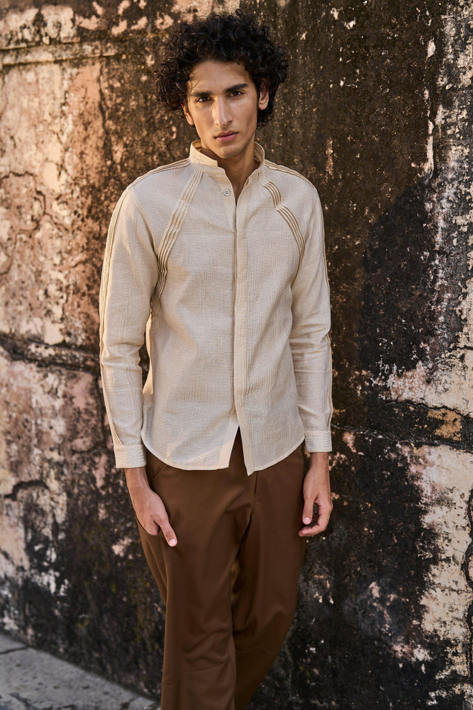 IRREGULAR PLEATED TISSUE SHIRT - dash and dot dash and dot