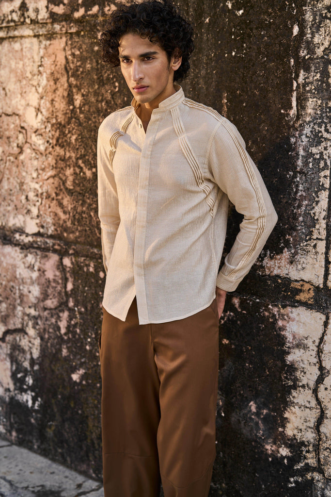 IRREGULAR PLEATED TISSUE SHIRT - dash and dot dash and dot