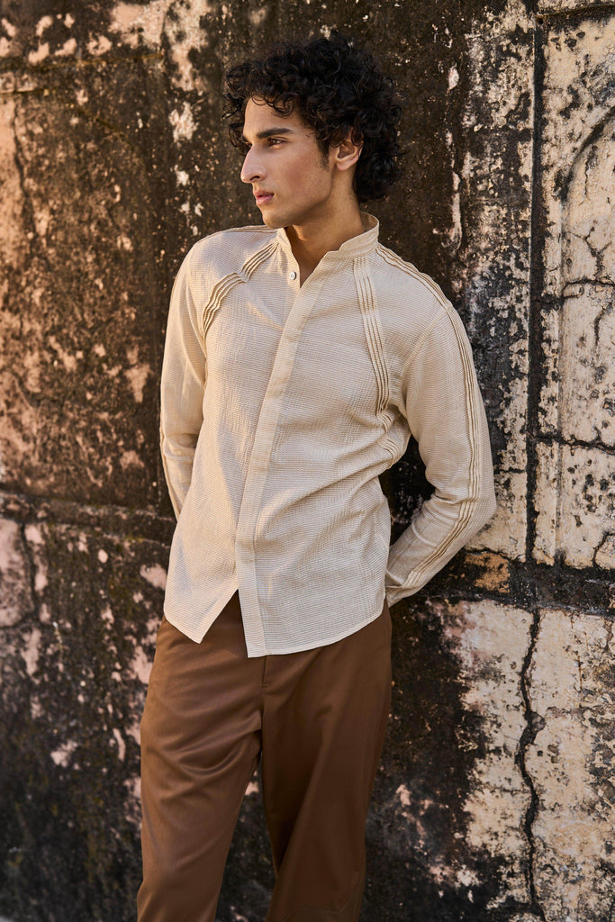 IRREGULAR PLEATED TISSUE SHIRT - dash and dot dash and dot