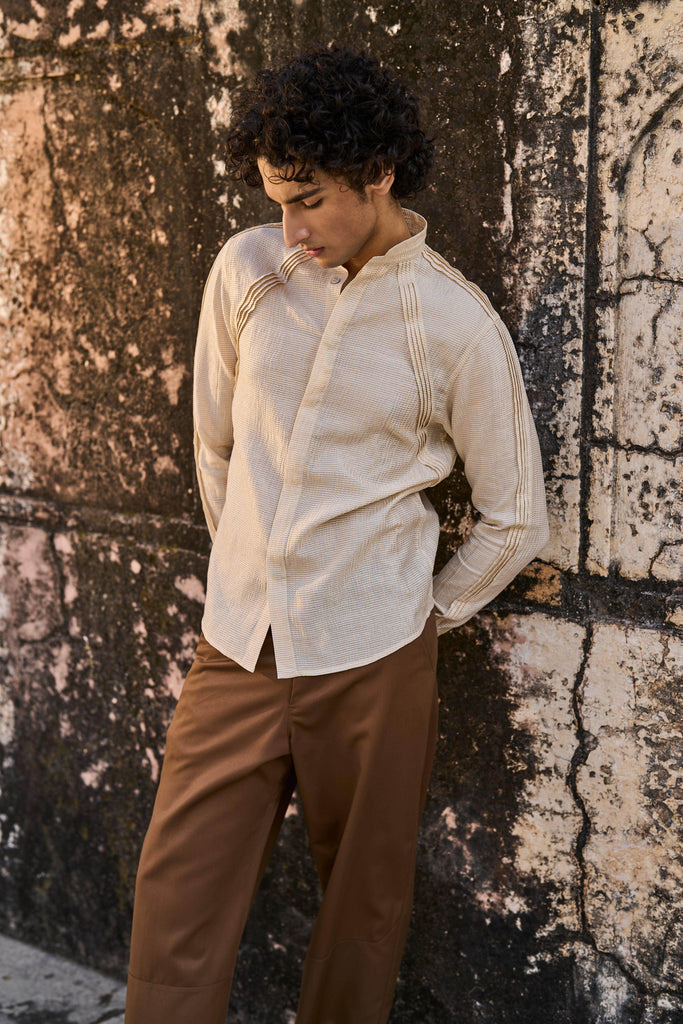 IRREGULAR PLEATED TISSUE SHIRT - dash and dot dash and dot