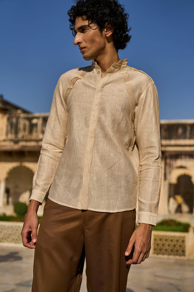 IRREGULAR PLEATED TISSUE SHIRT - dash and dot dash and dot