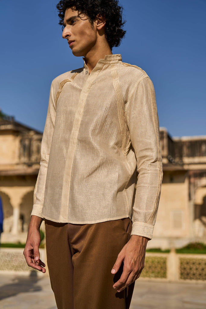 IRREGULAR PLEATED TISSUE SHIRT - dash and dot dash and dot