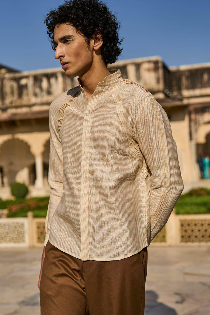 IRREGULAR PLEATED TISSUE SHIRT - dash and dot dash and dot