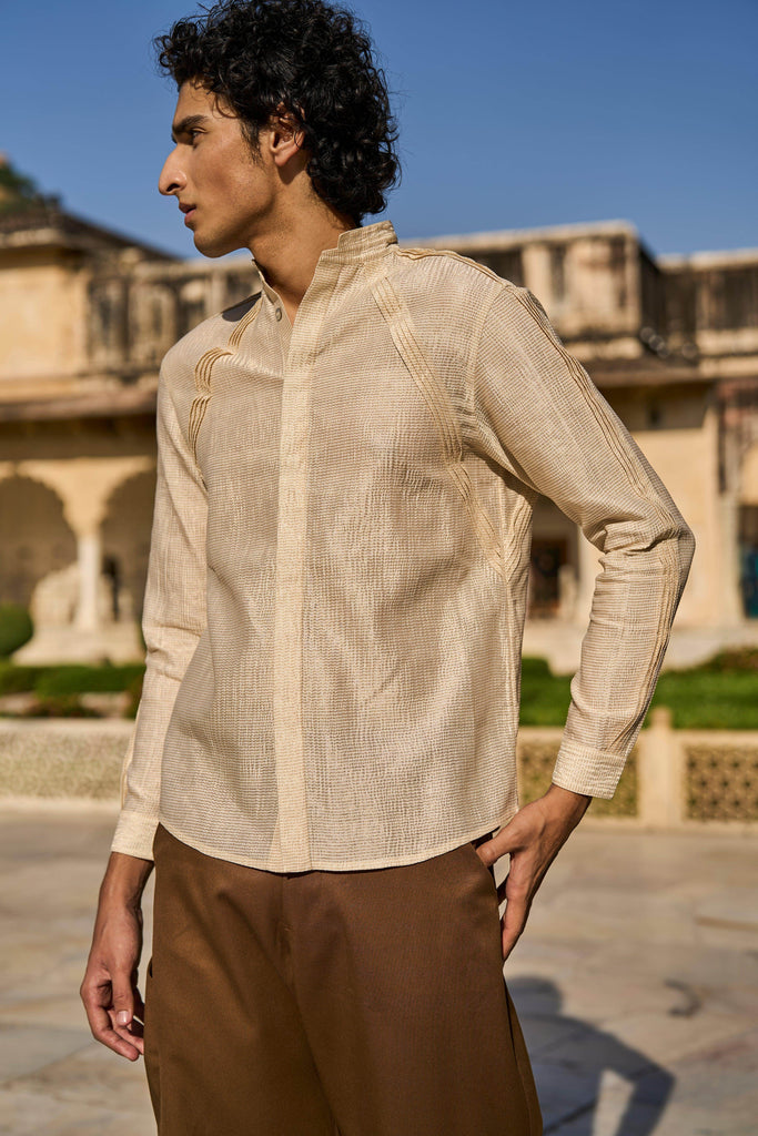 IRREGULAR PLEATED TISSUE SHIRT - dash and dot dash and dot