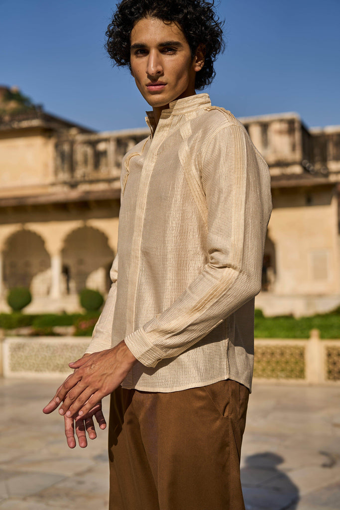 IRREGULAR PLEATED TISSUE SHIRT - dash and dot dash and dot