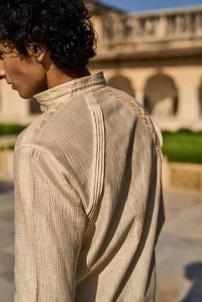 IRREGULAR PLEATED TISSUE SHIRT - dash and dot dash and dot