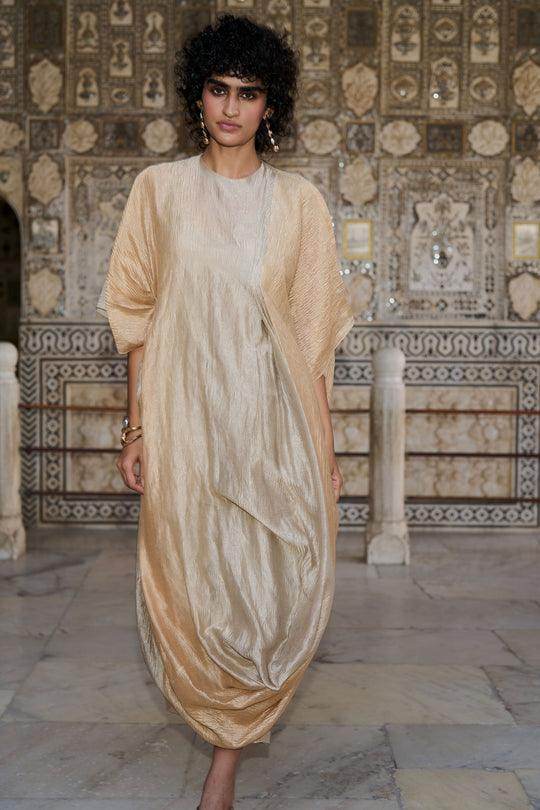 DRAPED TISSUE OMBRÉ KAFTAN SET - dash and dot
