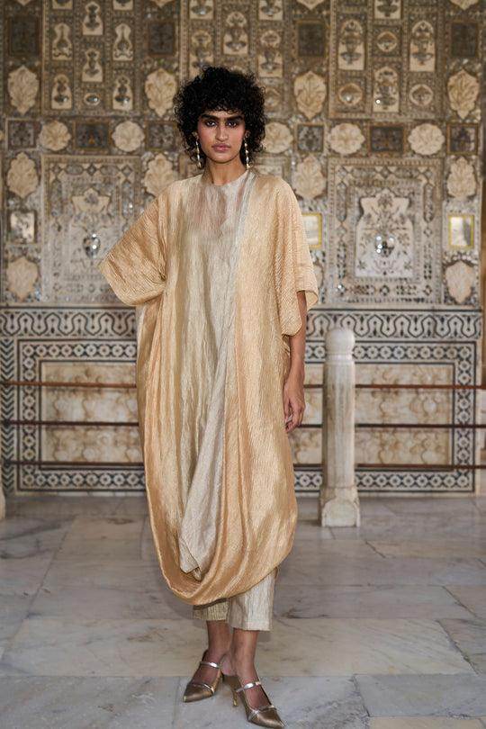 DRAPED TISSUE OMBRÉ KAFTAN SET - dash and dot