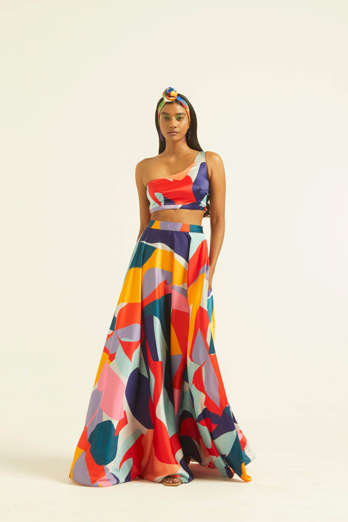 ABSTRACT MAXI-SKIRT SET - dash and dot dash and dot